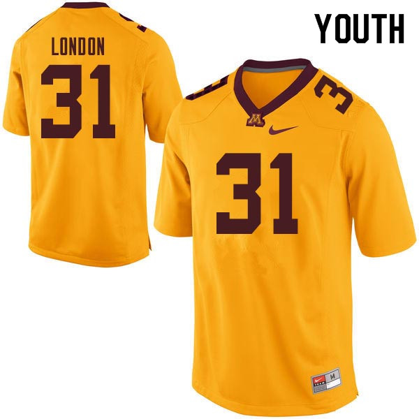 Youth #31 Dominik London Minnesota Golden Gophers College Football Jerseys Sale-Gold